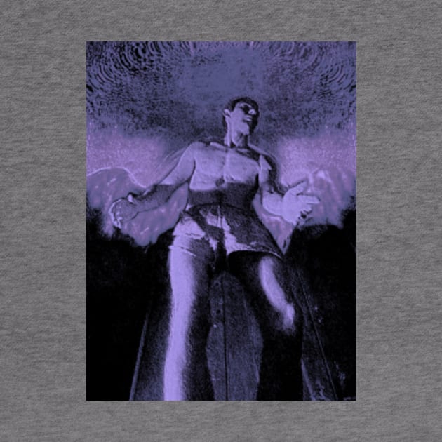 Portrait, digital collage and special processing. Angel in underpants in room. Astonishing. Light violet and dim. by 234TeeUser234